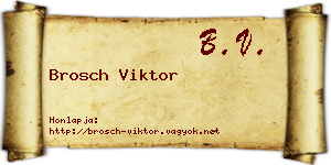 Brosch Viktor névjegykártya